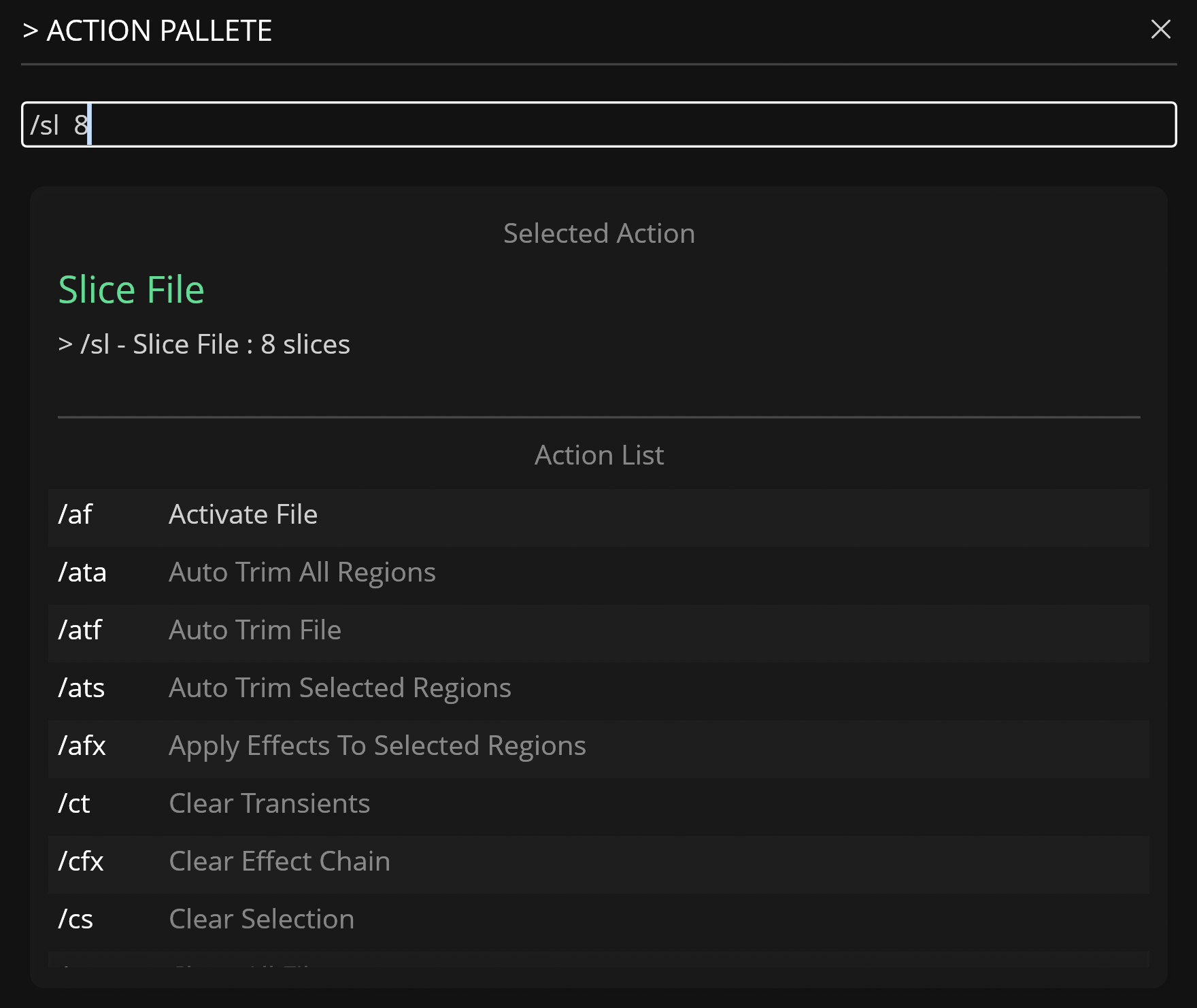 Action Palette