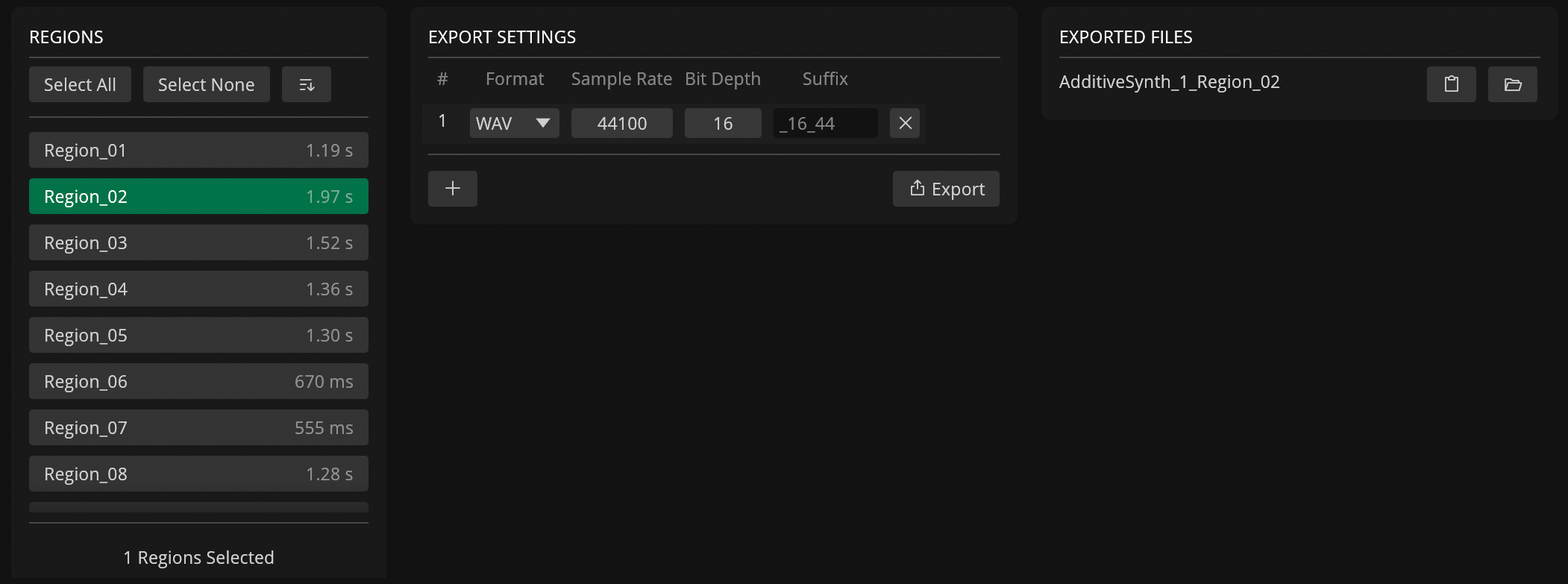 Export Settings