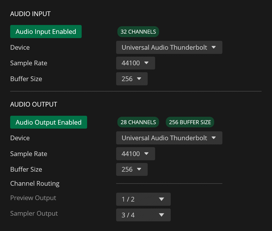 Audio Settings