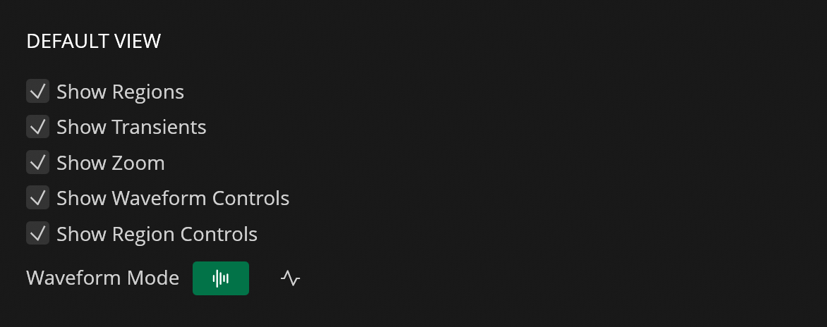 User Interface Settings